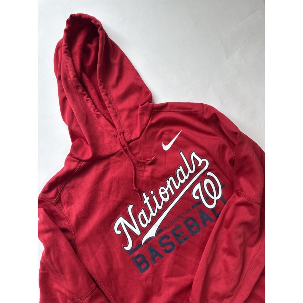 Nike Washington Nationals Hoodie Adult L Red Sweatshirt Dri Fit MLB Baseball